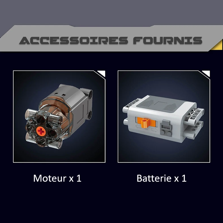 mabriq.fr -Moteur V8 et transmission - Accessoires - Brique de construction - compatible autres marques