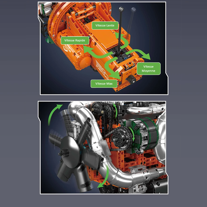mabriq.fr - Moteur de camion Scania - Boite de vitesse - Brique de construction - compatible autres marques