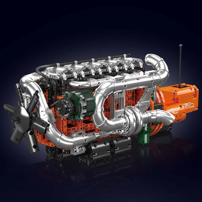 mabriq.fr - Moteur de camion Scania - Vue principale - Brique de construction - compatible autres marques