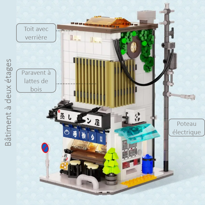 mabriq.fr -Restaurant moderne japonais - Bâtiment à deux étages - Brique de construction - compatible autres marques