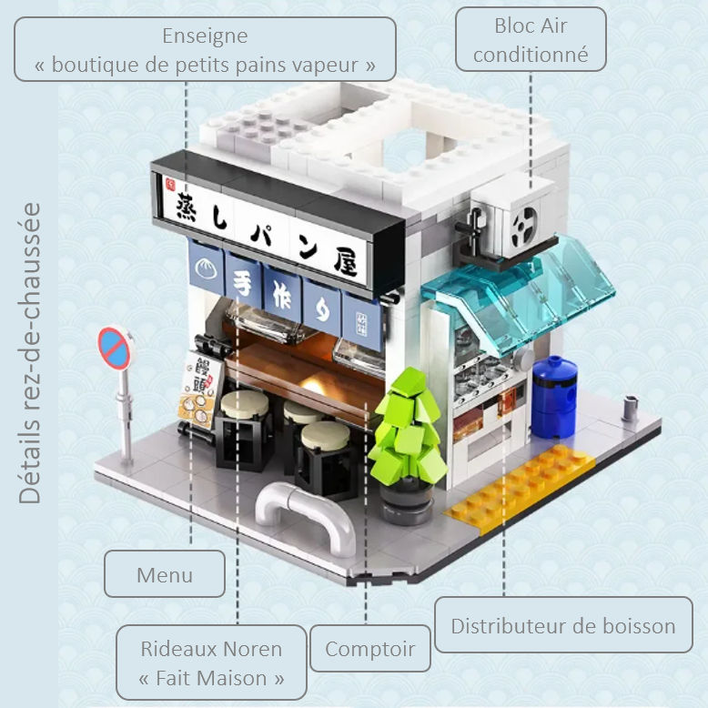 mabriq.fr -Restaurant moderne japonais - Détails Rez-De-Chaussée - Brique de construction - compatible autres marques