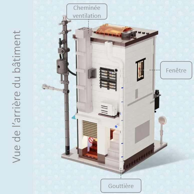 mabriq.fr -Restaurant moderne japonais - Détails arrières - Brique de construction - compatible autres marques