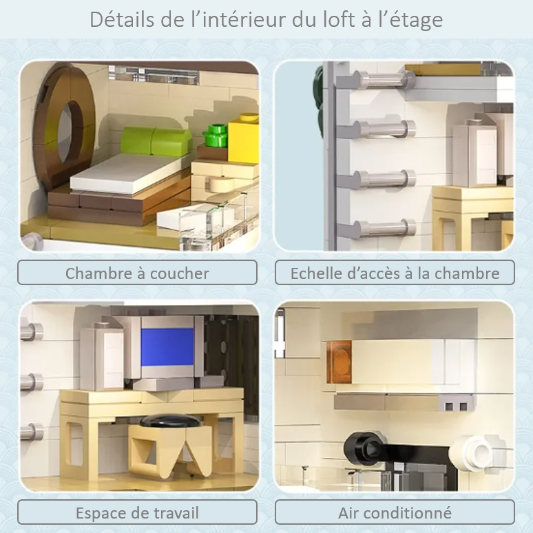 mabriq.fr -Restaurant moderne japonais - Détails loft - Brique de construction - compatible autres marques