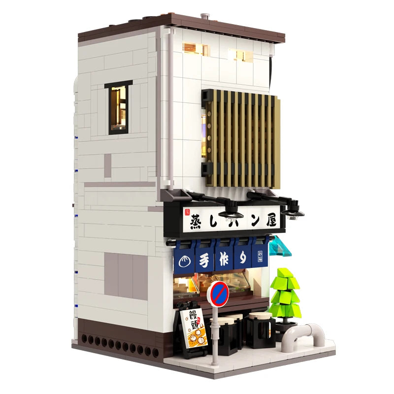 mabriq.fr -Restaurant moderne japonais - Vue trois quart avant - Brique de construction - compatible autres marques