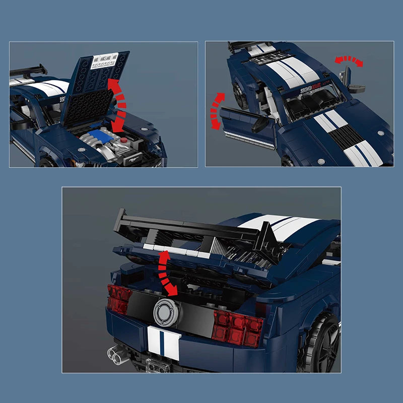 mabriq.fr - Shelby GT500 - Parties articulées - Brique de construction - compatible autres marques