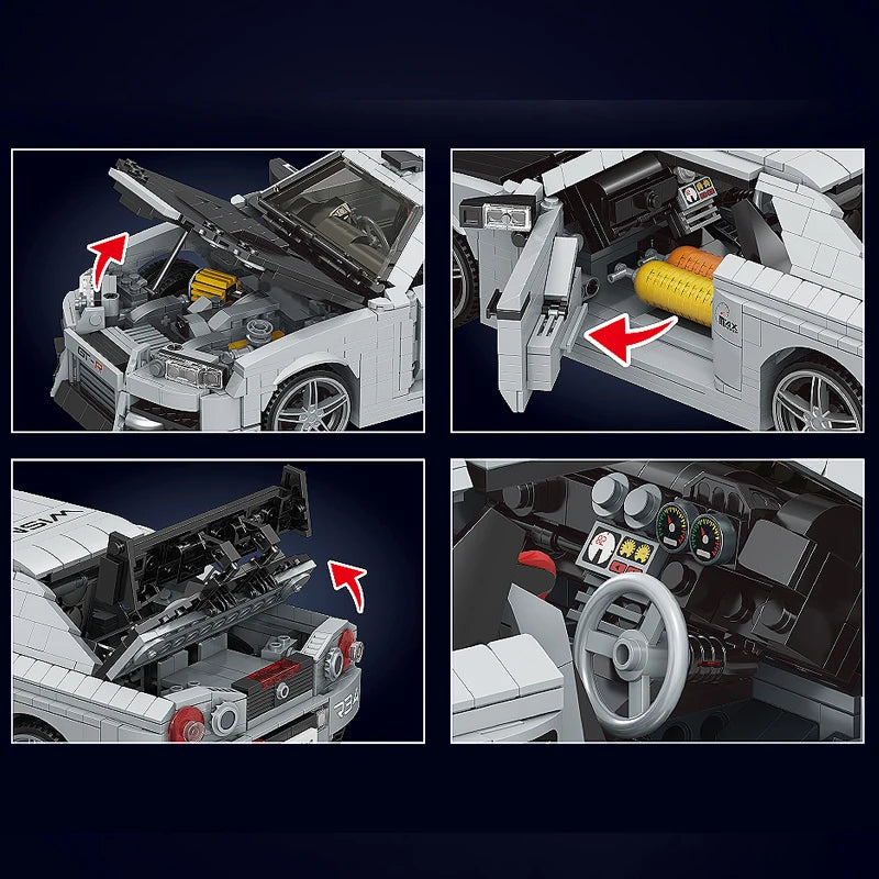 mabriq.fr - Skyline GTR R34- Détails - Brique de construction - compatible autres marques