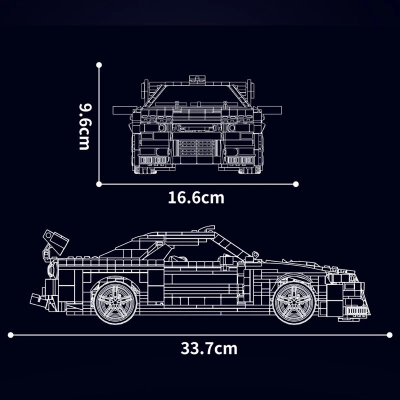 mabriq.fr - Skyline GTR R34- Dimensions - Brique de construction - compatible autres marques