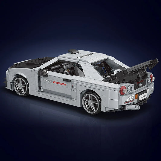 mabriq.fr - Skyline GTR R34- Trois quart arrière - Brique de construction - compatible autres marques