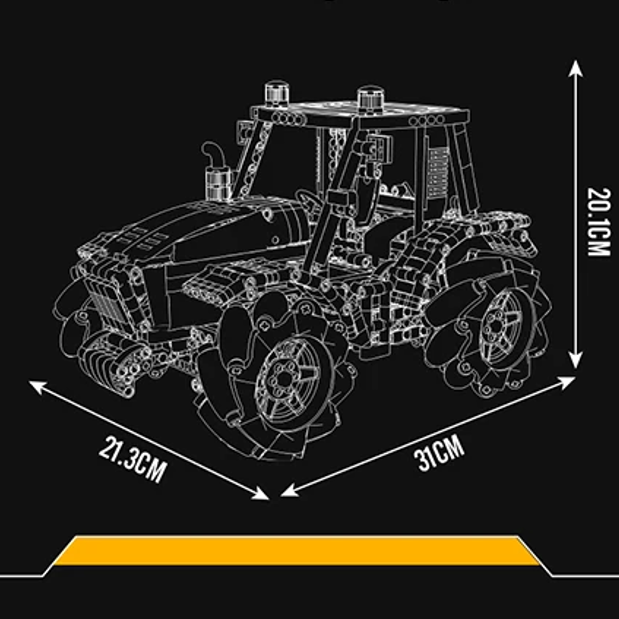 mabriq.fr -Tracteur- Dimensions - Brique de construction - compatible autres marques