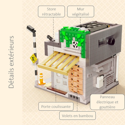 mabriq.fr -Café japonais - Détails extérieure arrière - Brique de construction - compatible autres marques