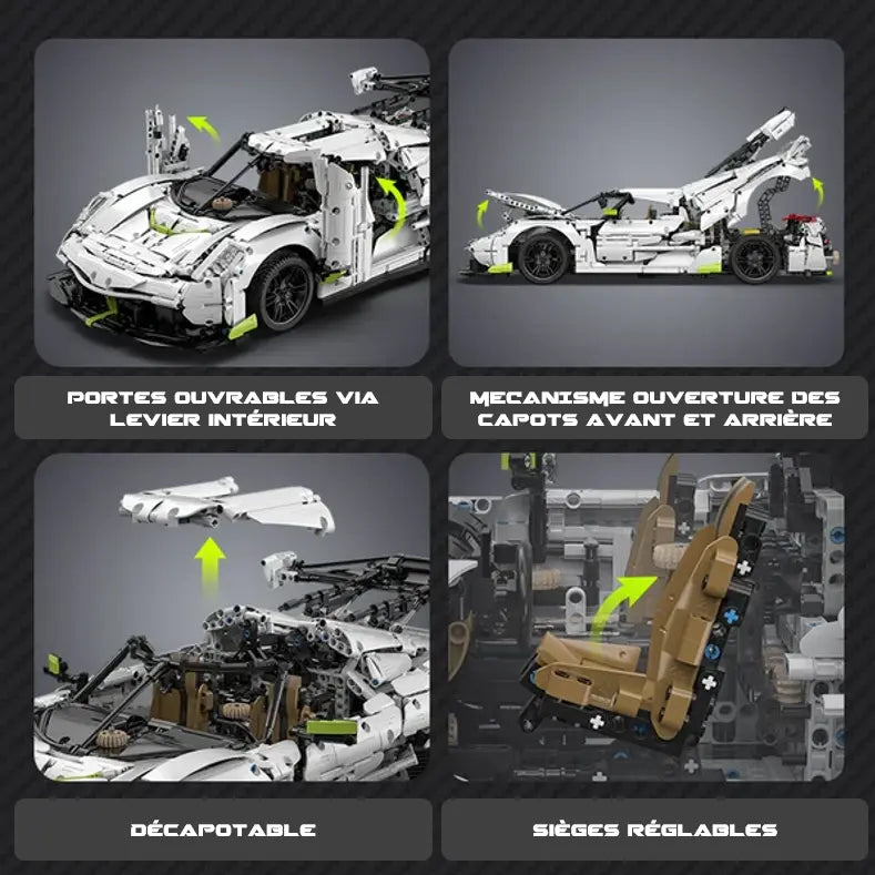 mabriq.fr - Fantasma Hypercar - Fonctions 1 - Brique de construction - compatible autres marques