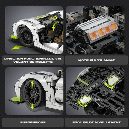 mabriq.fr - Fantasma Hypercar - Fonctions 2 - Brique de construction - compatible autres marques