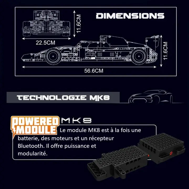 mabriq.fr - Formule E - Dimensions - Module MK8 - Brique de construction - compatible autres marques